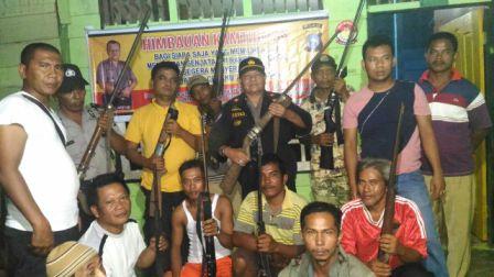 Polres Inhu Amankan Sebelas Senpi Rakitan Milik Suku Anak Dalam