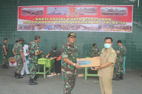 Hut TNI ke 70, Kodim 0302/Inhu Laksanakan Donor Darah, Bazar dan Pengobatan Gratis
