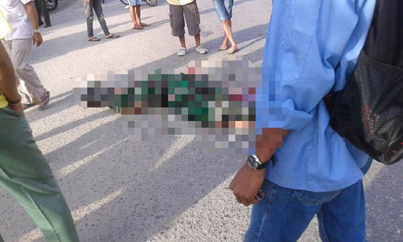 Terlindas Truk Kayu, Anggota Koramil 04 Mandau Tewas Menggenaskan