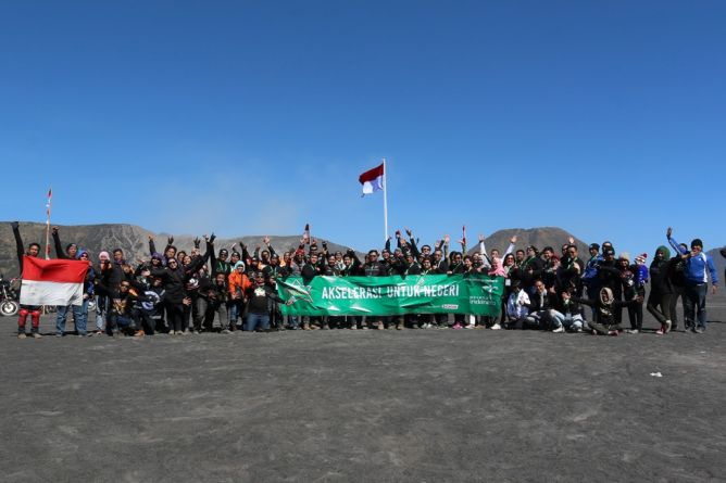 Saat Para Bikers Rayakan Nasionalisme di Gunung Bromo