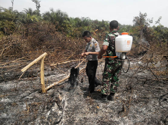 Polres Rohul Padamkan Karlahut dan Cari Pemilik Lahan Terbakar