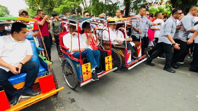 Jokowi Bakal Diarak Becak Menuju Lokasi Kampanye di Palembang
