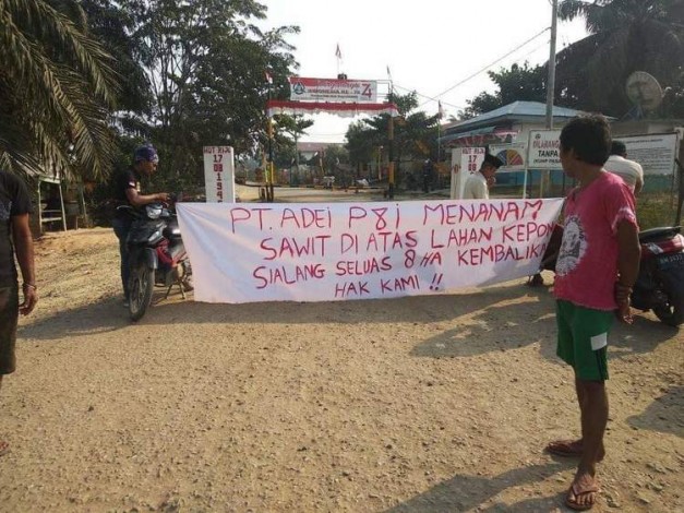 Akses Pintu Masuk PT Adei Plantation di Pelalawan Diblokir Sekelompok Massa 