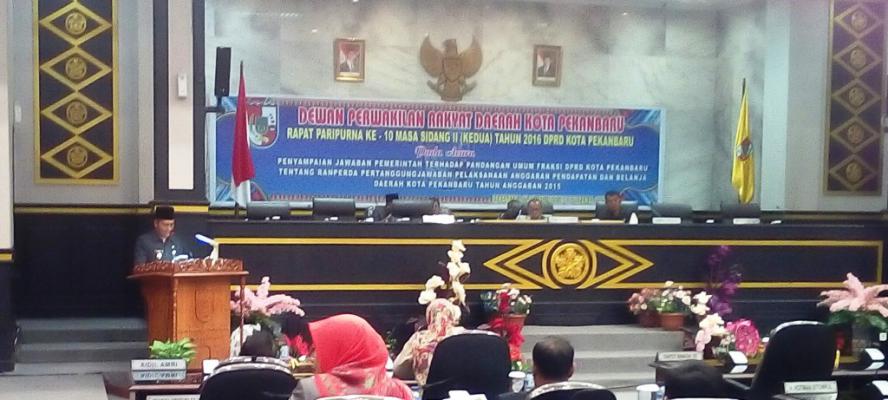 Pemko Pekanbaru Sampaikan Jawaban Pandangan Umum Para Fraksi