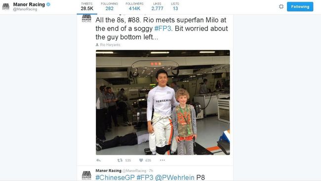 Ketika Rio Haryanto Diburu Fan dan Media di GP China 