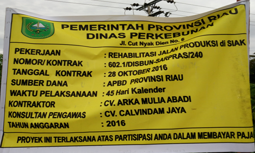 Kontraktor CV. Arka Mulia Abadi Diduga Kelabui Anggaran Proyek 