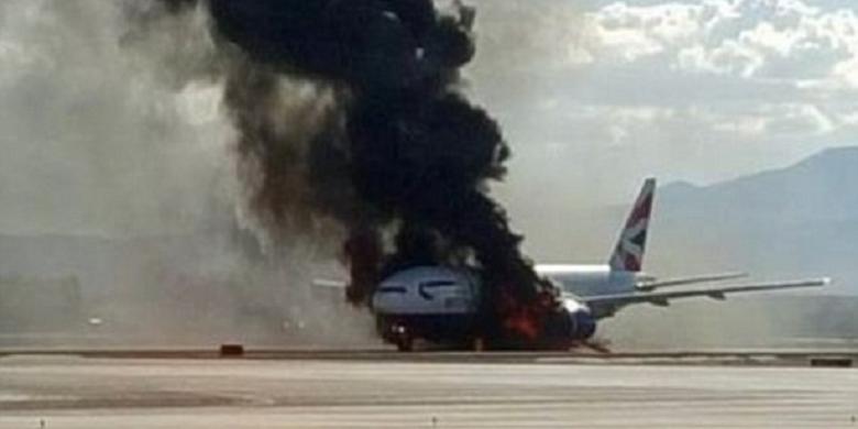 Pesawat British Airways Terbakar Saat Lepas Landas 