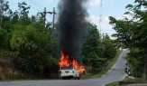Mobil STIKES Tuanku Tambusai Bangkinang, Kampar Hangus Terbakar