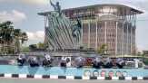 Aktifis Demo Berpayung Desak Polda Riau Cabut SP3 Kasus Karlahut