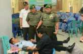 Sambut HUT TNI ke 70, Seluruh Prajurit Donor Darah