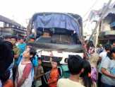 Satu Orang Tewas, Truk Bermuatan Batu Bara Terjungkal di Pasar Lubukjambi