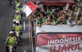 Arak-arakan Timnas Indonesia U-22 Sepi Suporter
