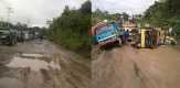 Jalan Provinsi Dan Jalan Nasional di Riau Rusak Parah.