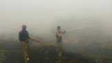 Senin Pagi, Teluk Meranti Pelalawan Riau Dipenuhi Kabut Pekat