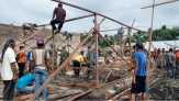 Korban Kebakaran di Desa Rumbai Jaya Dibantu Dandim 0314/Inhil Bangun Rumah Sementara
