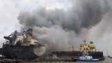 Kapal Tanker di Belawan Medan Terbakar, Asap Pekat Membumbung