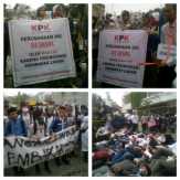 Massa KAMMI Riau Secara Simbolis Menyegel Kantor PT Arara Abadi di Pekanbaru