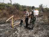 Polres Rohul Padamkan Karlahut dan Cari Pemilik Lahan Terbakar