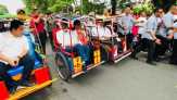 Jokowi Bakal Diarak Becak Menuju Lokasi Kampanye di Palembang