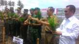 Pangdam dan Bupati Meranti Tanam Perdana Cetak Sawah di Rangsang