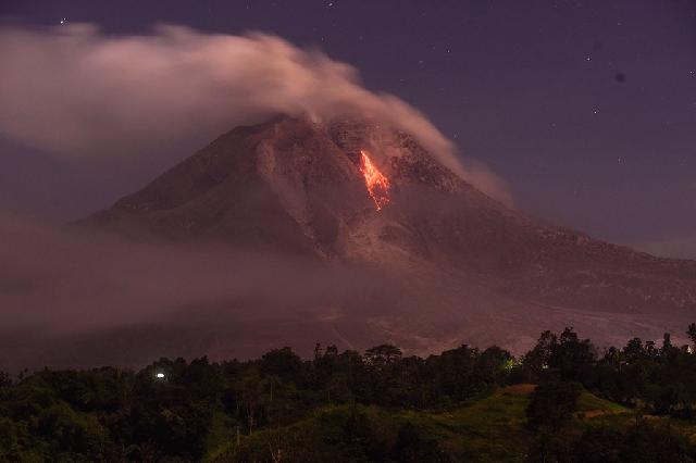 Guguran Kuba Lava Gunung Sinabung Meningkat