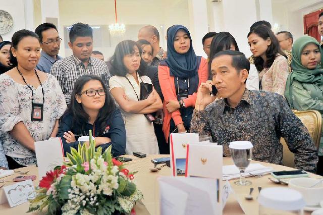 Presiden Jokowi Audiensi Bersama Wartawan di Istana
